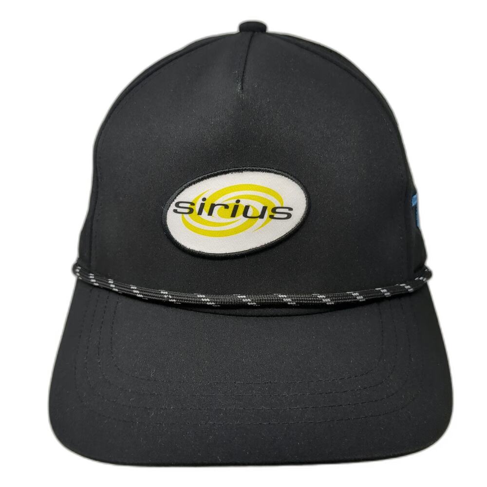 Mega Cap Trucker Hat Black One Size Sirius Satellite Radio Oklahoma Rope Patch